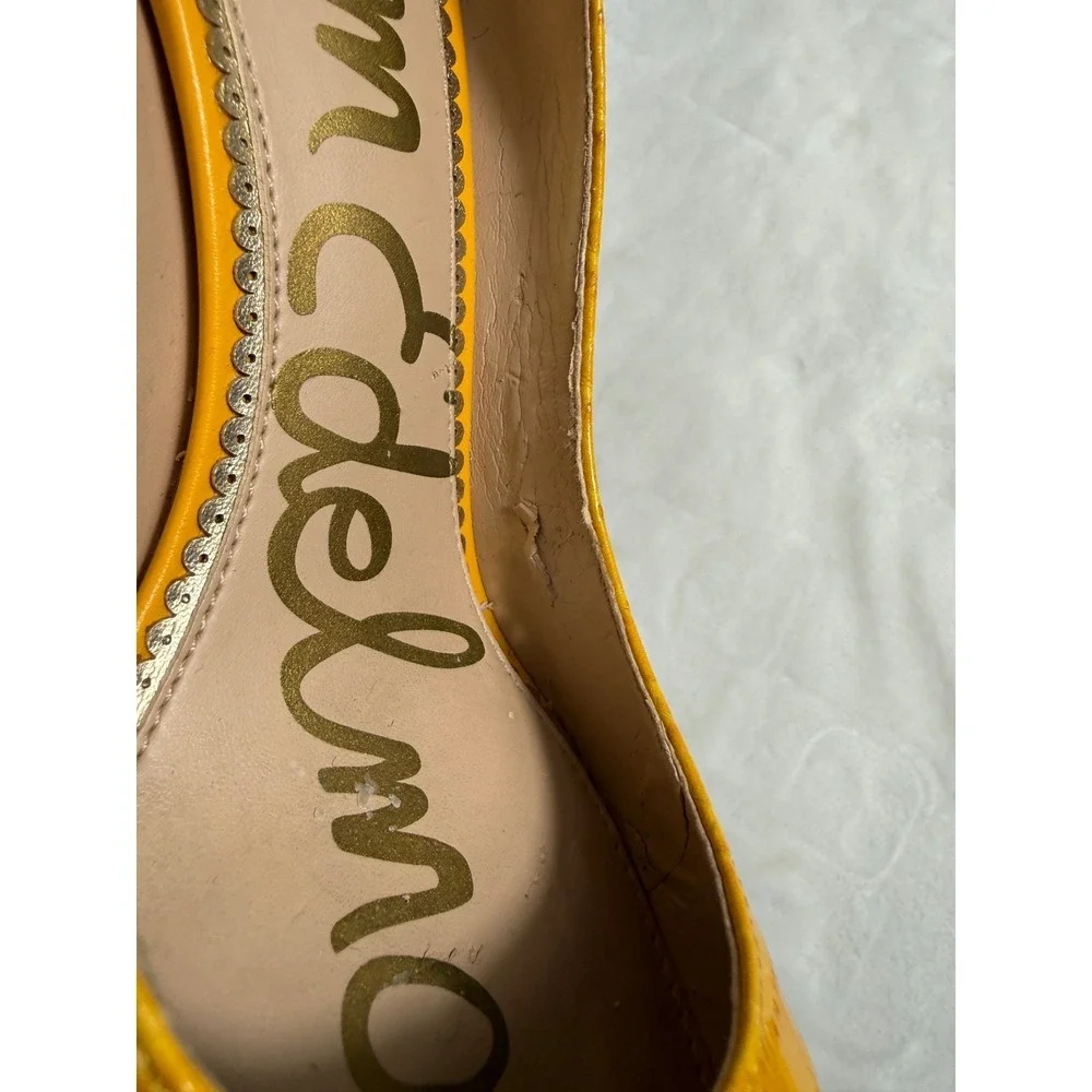 Sam Edelman Yellow Pointed Toe Sz 7 Pumps Heels Indie Sexy Office Siren